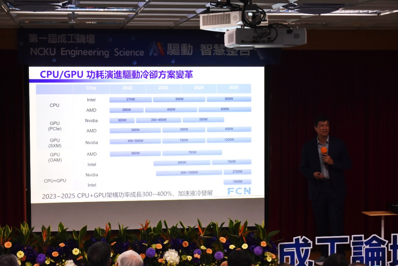 力致科技股份有限公司饒振奇董事長從熱管理角度介紹 AI 伺服器的先進冷卻與散熱設計，強化高效能計算的系統可靠度
