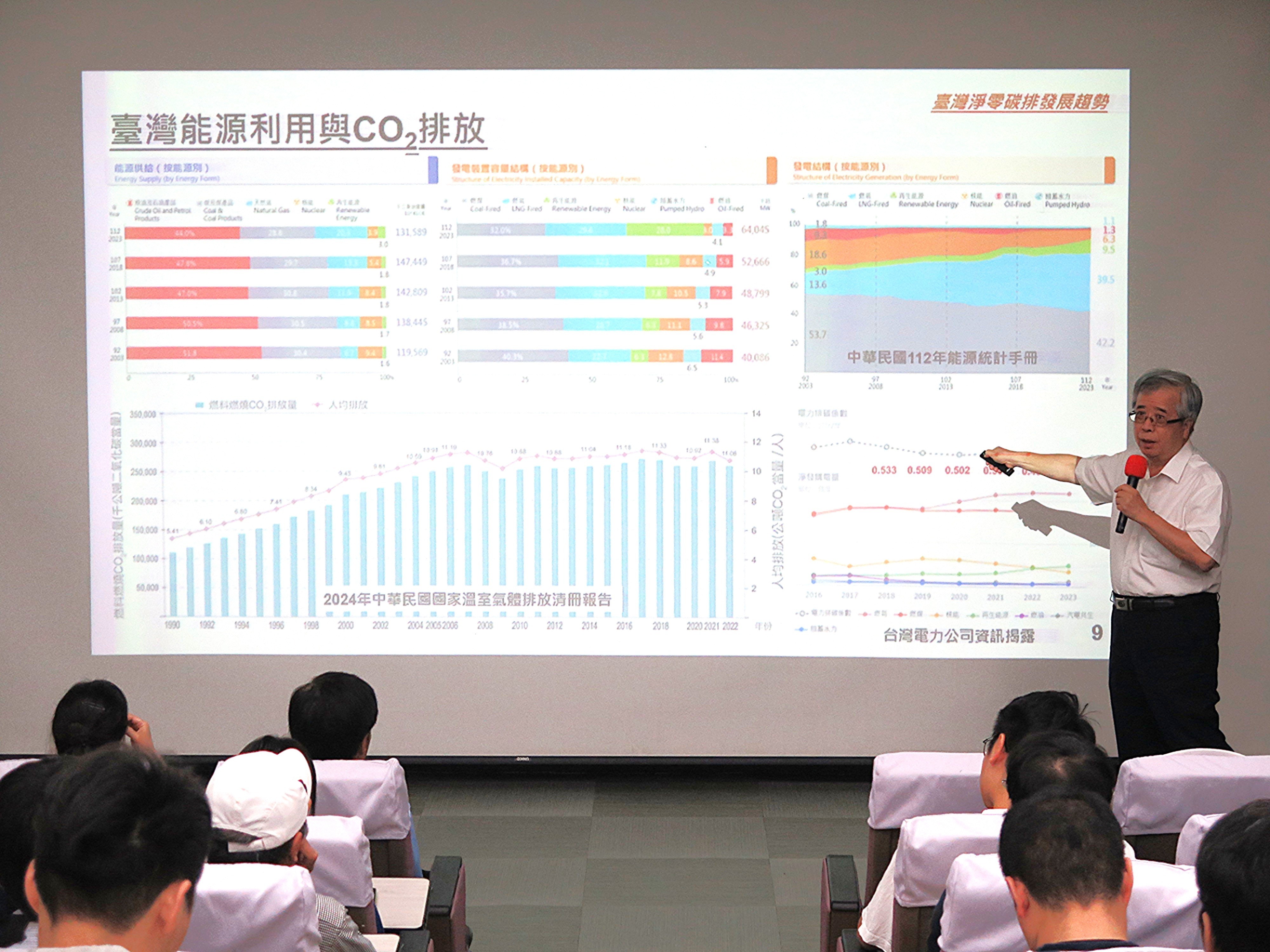 第一場次林大惠教授解析全球淨零碳排發展趨勢與未來韌性調適策略
